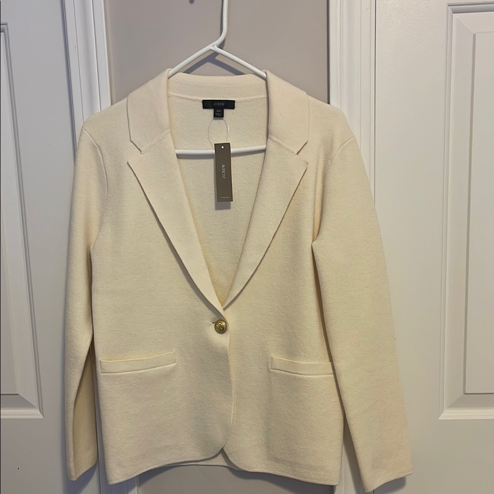 J. Crew NWT White Knit Blazer Size XS